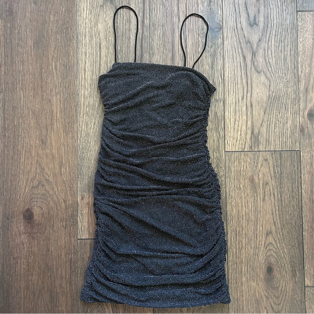 Princess Polly Shimmering Black Mini Dress